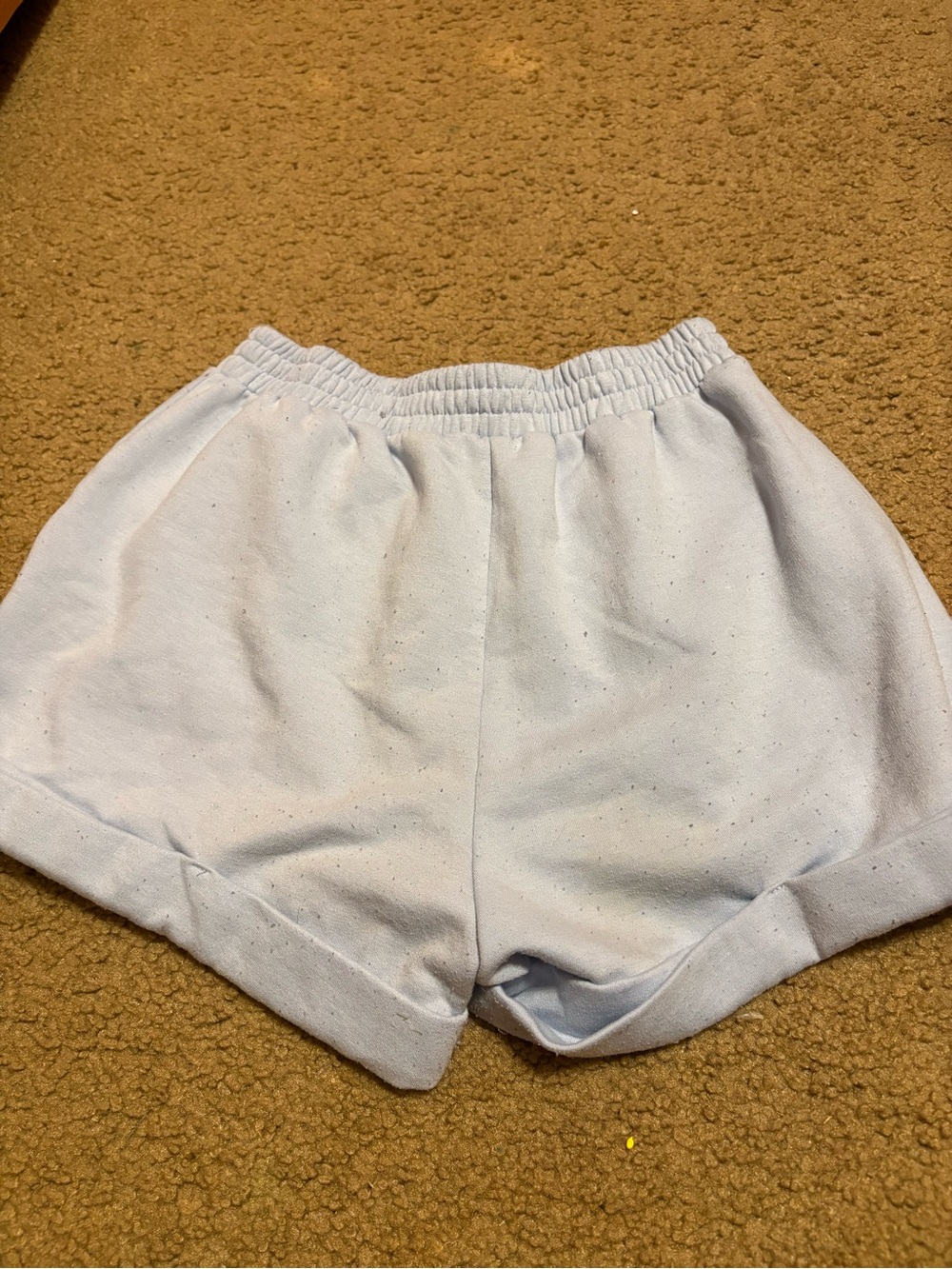 iris Pale Blue Cuffed Elastic Waist Kids Shorts